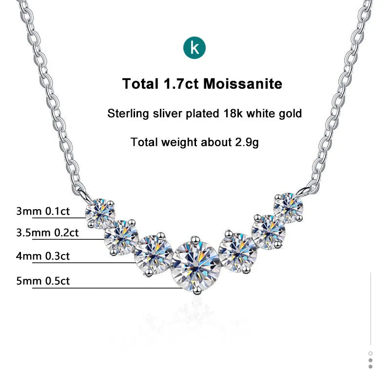 Silver Plated Moissanite Necklace for Women