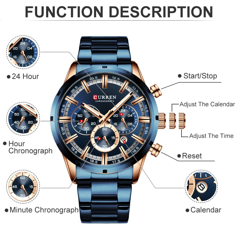 CURREN Men's Watch Top Luxury Brand