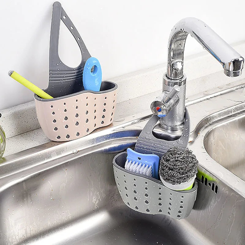 Sink Holder & Basket: Hanging sink organizer