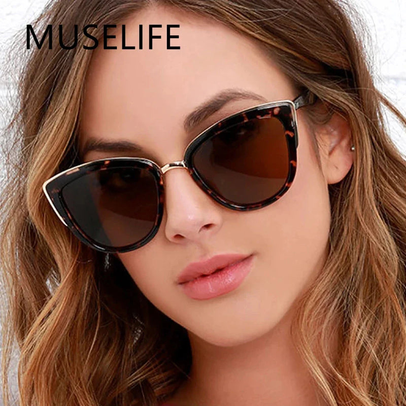 Muselife Cateye Sunglasses Women Vintage Gradient UV400