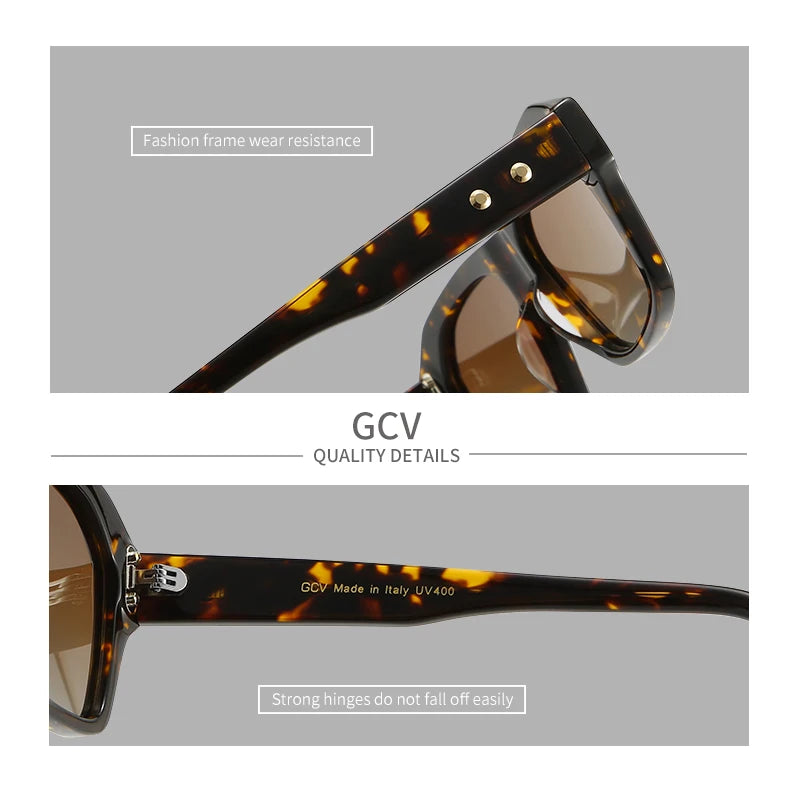 GCV brand polarized rectangular square acetate