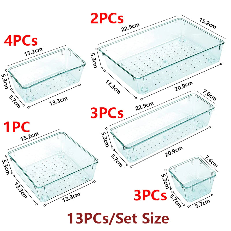 Desk Drawer Organizers: Clear storage boxes