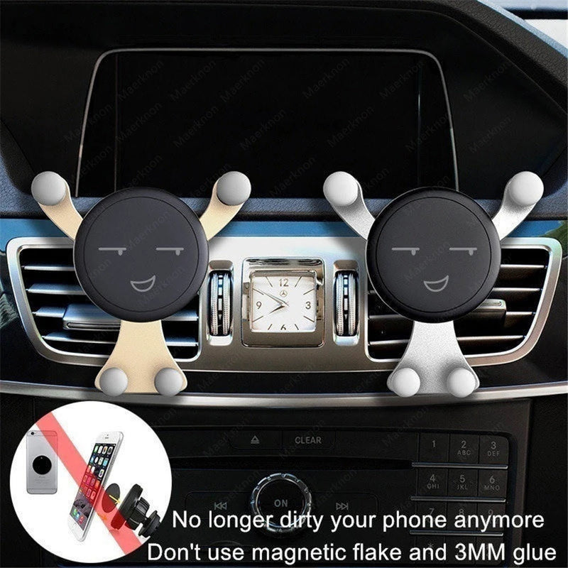 Car Phone Holder Air Vent Clip Smartphone Stand Gravity Support Mount For iPhone Huawei SamsungXiaomi Universal GPS Stand In Car