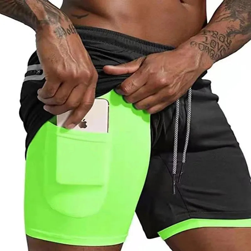 Men's Sport Shorts (Double) GREEN