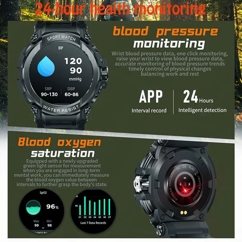 Men Bluetooth Call Wrist Watches Amoled Sport Fitness Clock 600mAh Health