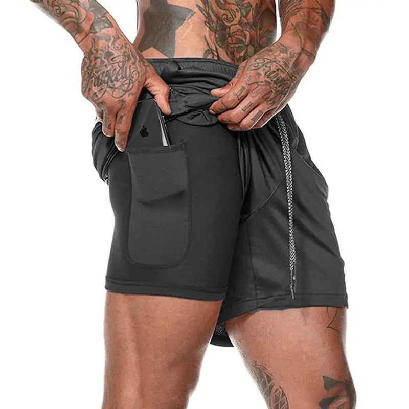 Men's Sport Shorts (Double) GREEN