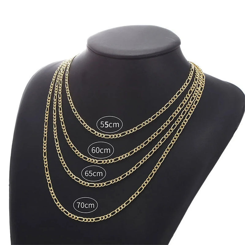 Silver Color Gold Alloy Long Necklace Chain for Men