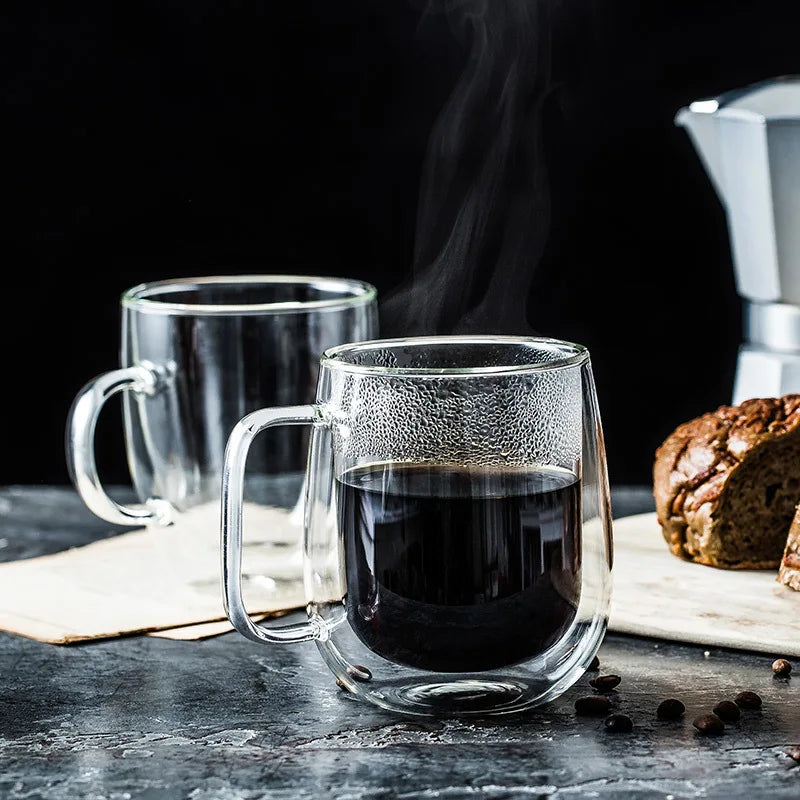 Glass Coffee Mug: Double-wall mug