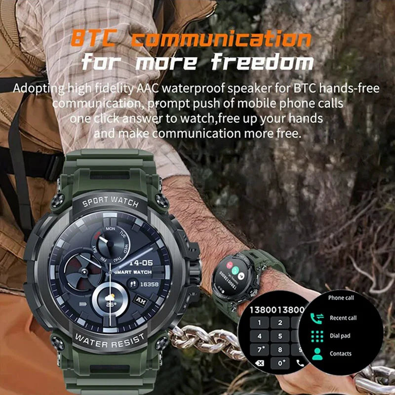 Men Bluetooth Call Wrist Watches Amoled Sport Fitness Clock 600mAh Health