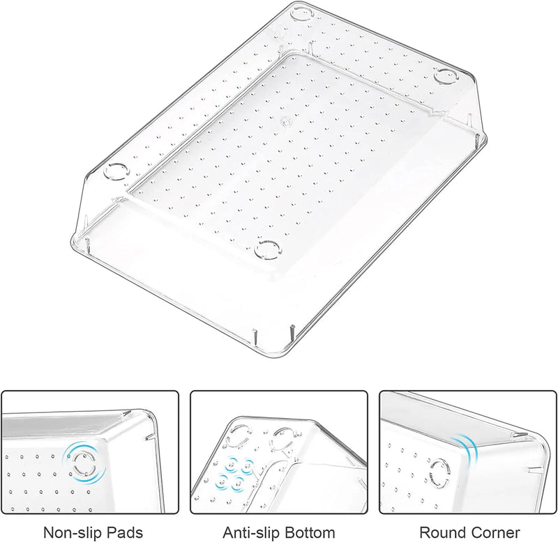 Desk Drawer Organizers: Clear storage boxes