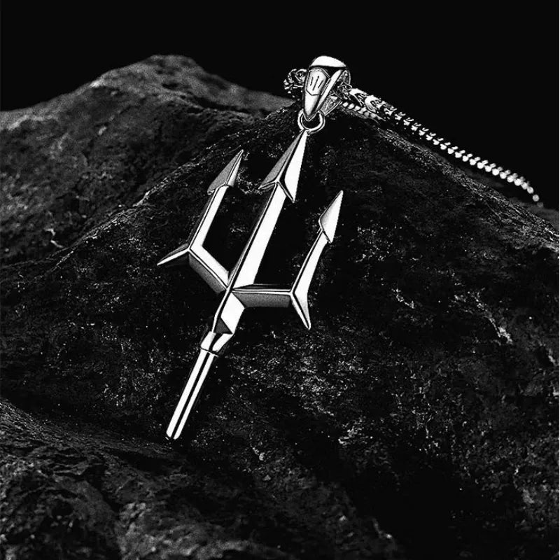 Trident pendant necklace for men