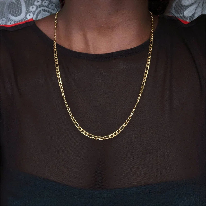 Silver Color Gold Alloy Long Necklace Chain for Men