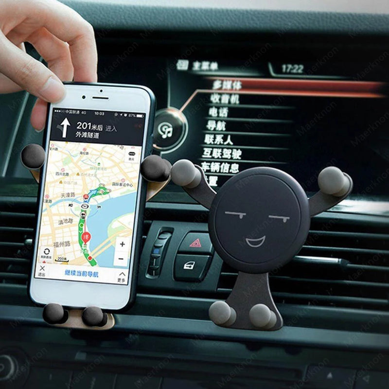 Car Phone Holder Air Vent Clip Smartphone Stand Gravity Support Mount For iPhone Huawei SamsungXiaomi Universal GPS Stand In Car