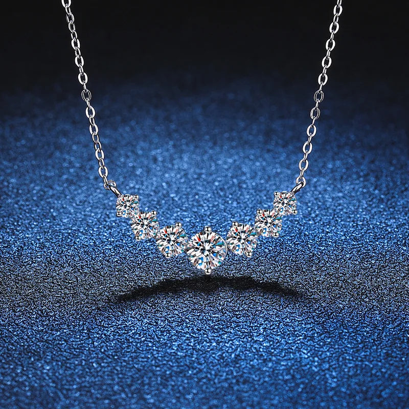 Silver Plated Moissanite Necklace for Women