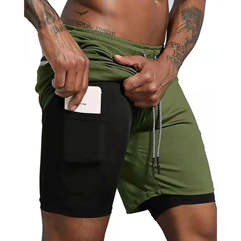 Men's Sport Shorts (Double) GREEN