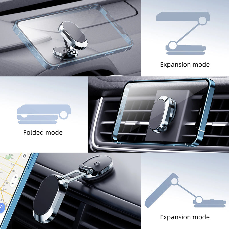 Magnetic Car Phone Holder Magnet Phone Bracket Foldable Dashboard Stand 360-degree Rotatable Navigation Holder Car Accessories