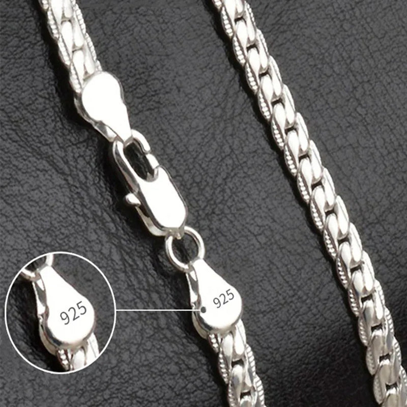 2 Pieces 5mm Full Side Chain Necklace Bracelet for Women Jewelry Sets