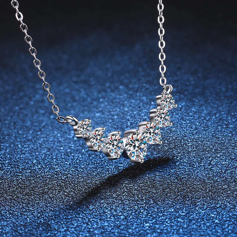 Silver Plated Moissanite Necklace for Women