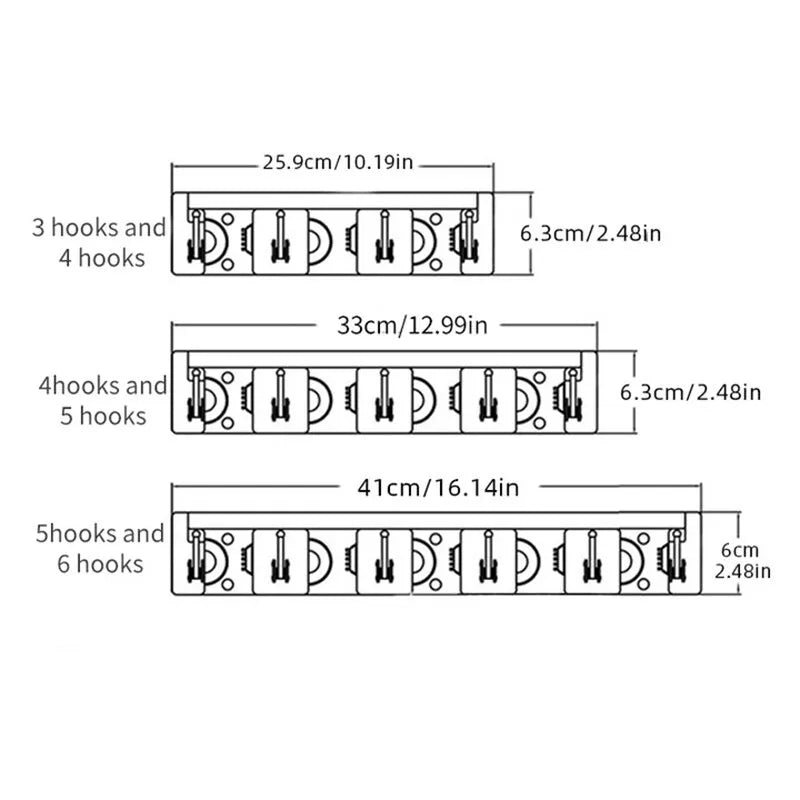 Wall Mounted Mop Holder: Multi-mop holder